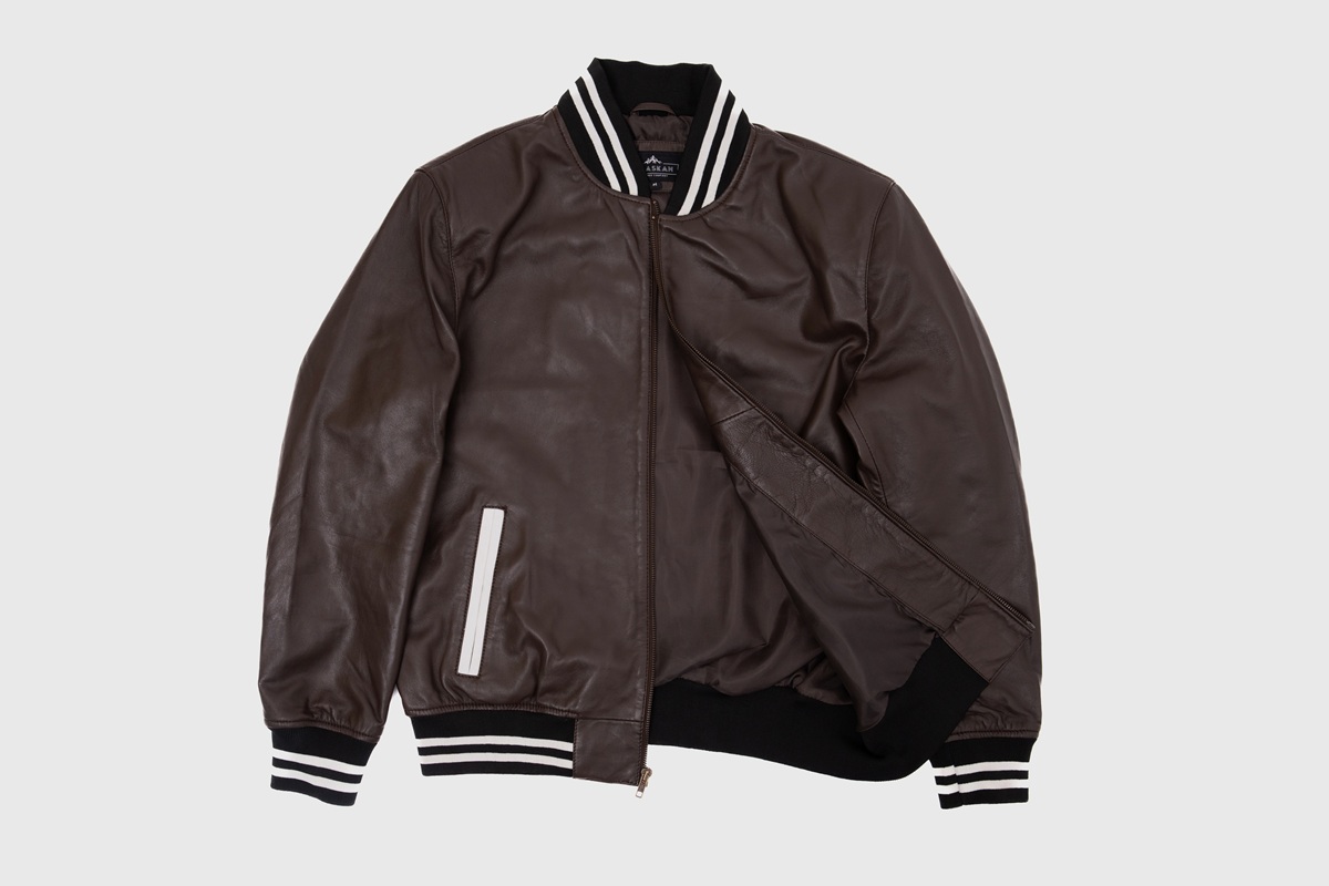 Johnny Brown Leather Varsity Jacket